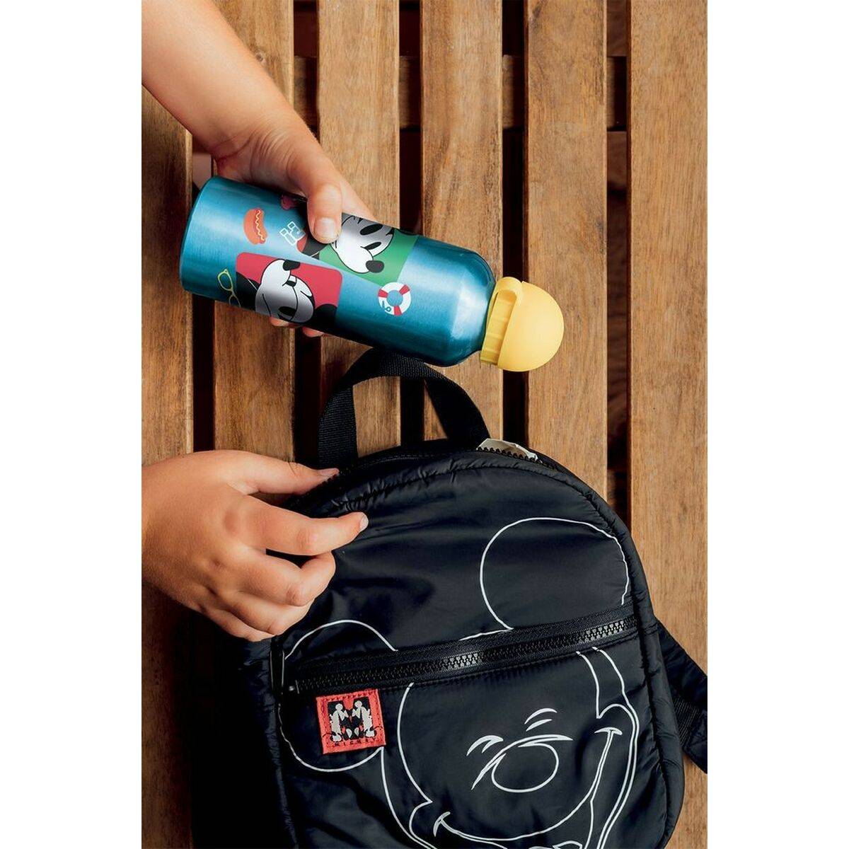 Botella de Agua Mickey Mouse CZ11262 530 ml Multicolor Aluminio