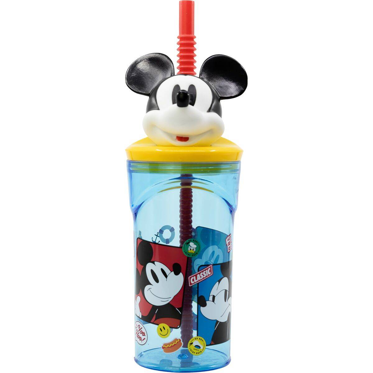 Vaso con Pajita Mickey Mouse CZ11336 3D Azul