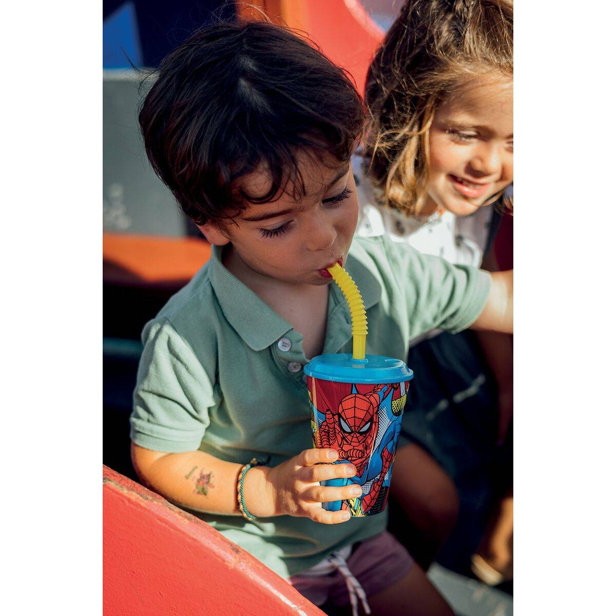 Vaso con Pajita Spider-Man CZ11366 430 ml