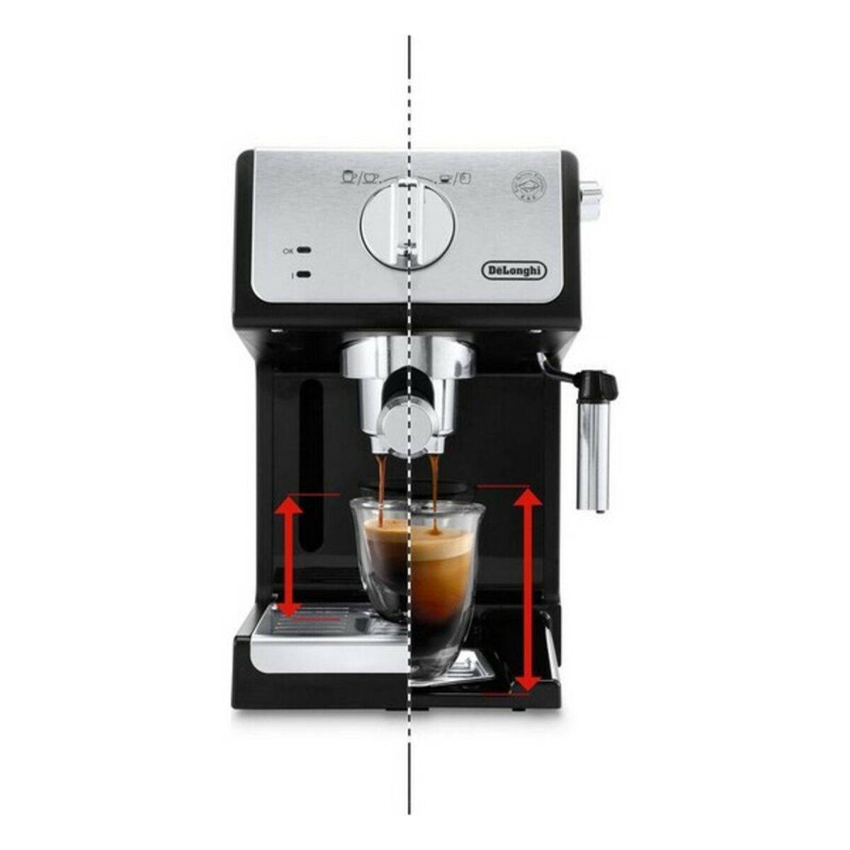 Cafetera Express de Brazo DeLonghi DO745MF Negro Gris noir 1100 W 15 bar 1,1 L