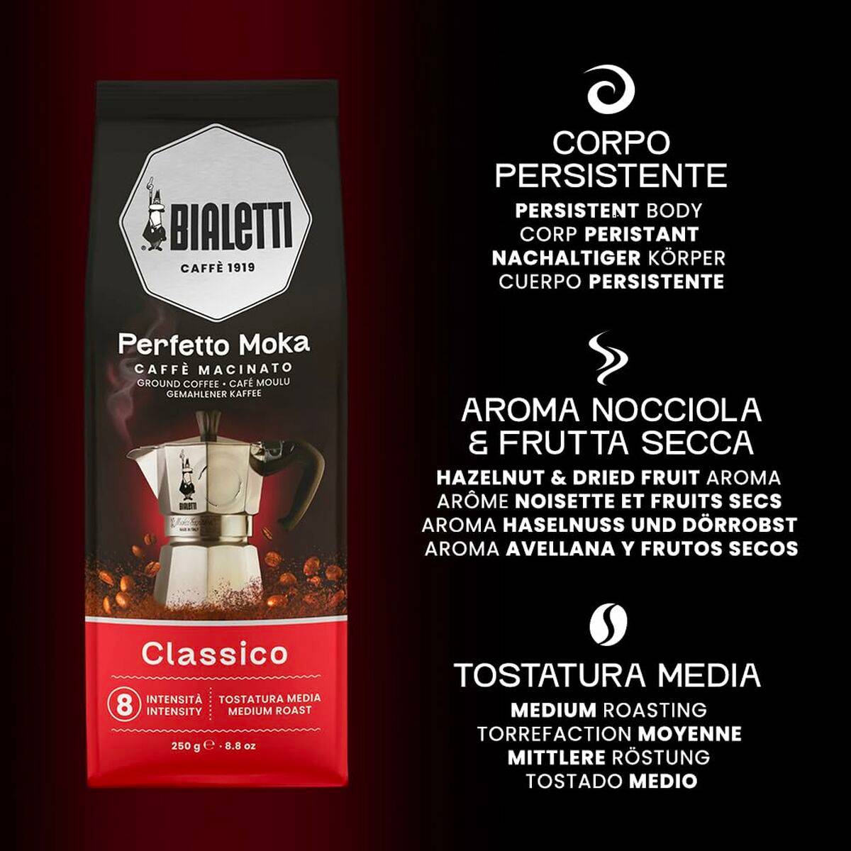 Café Molido Bialetti Perfetto Moka Classic 250 g (2 Unidades)