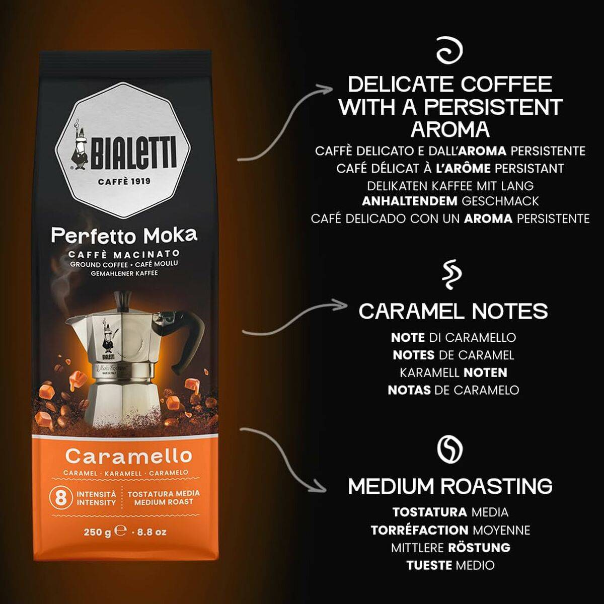 Café Molido Bialetti Perfetto Moka Carmello 250 g