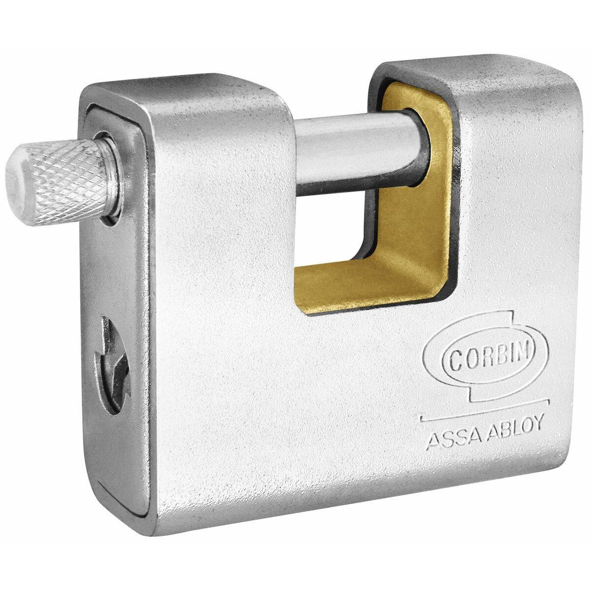 Candado de llave CORBIN Rectangular Latón Acero Blindado