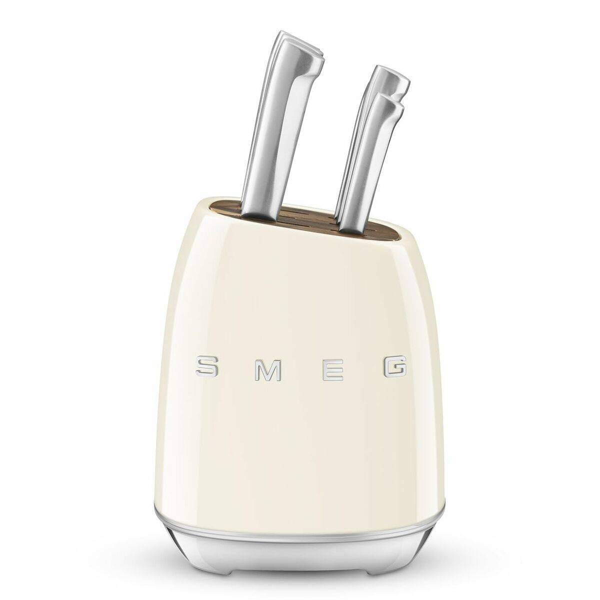 Juego de Cuchillos de Cocina y Soporte Smeg KBSF02CR Crema