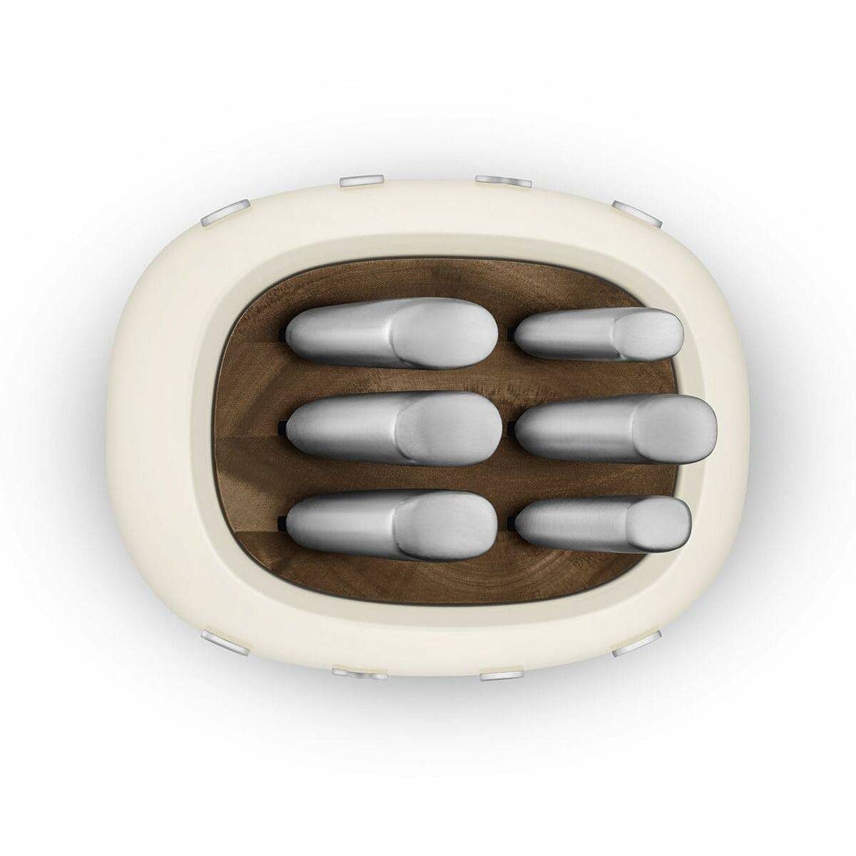 Juego de Cuchillos de Cocina y Soporte Smeg KBSF02CR Crema