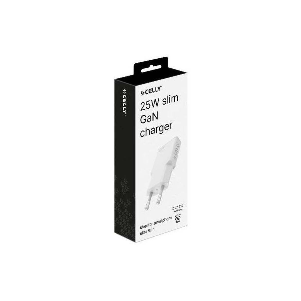 Cargador de Pared Celly SLIMTC1C25WWH