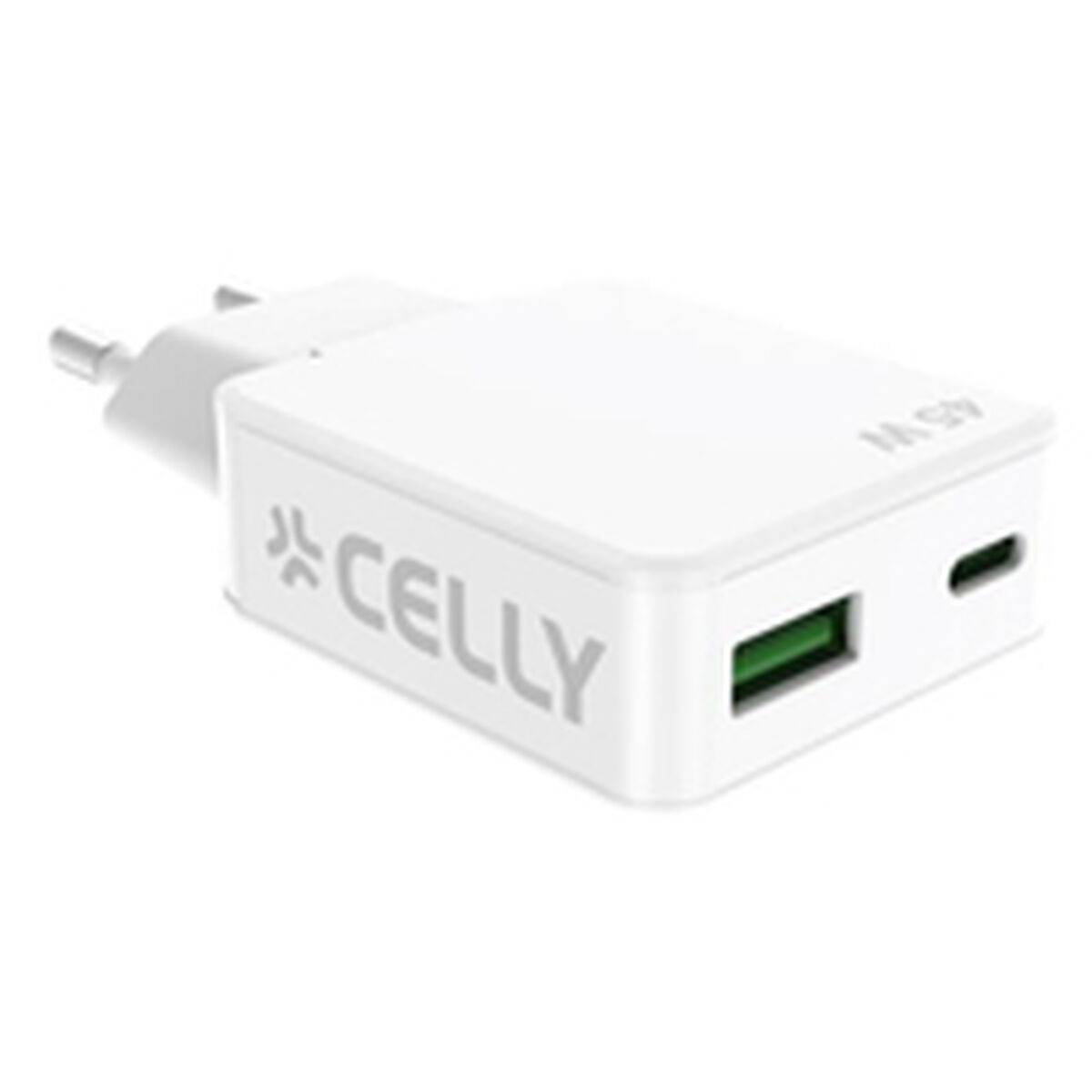 Cargador de Pared Celly SLIMTC1C1A45WWH Blanco 45 W