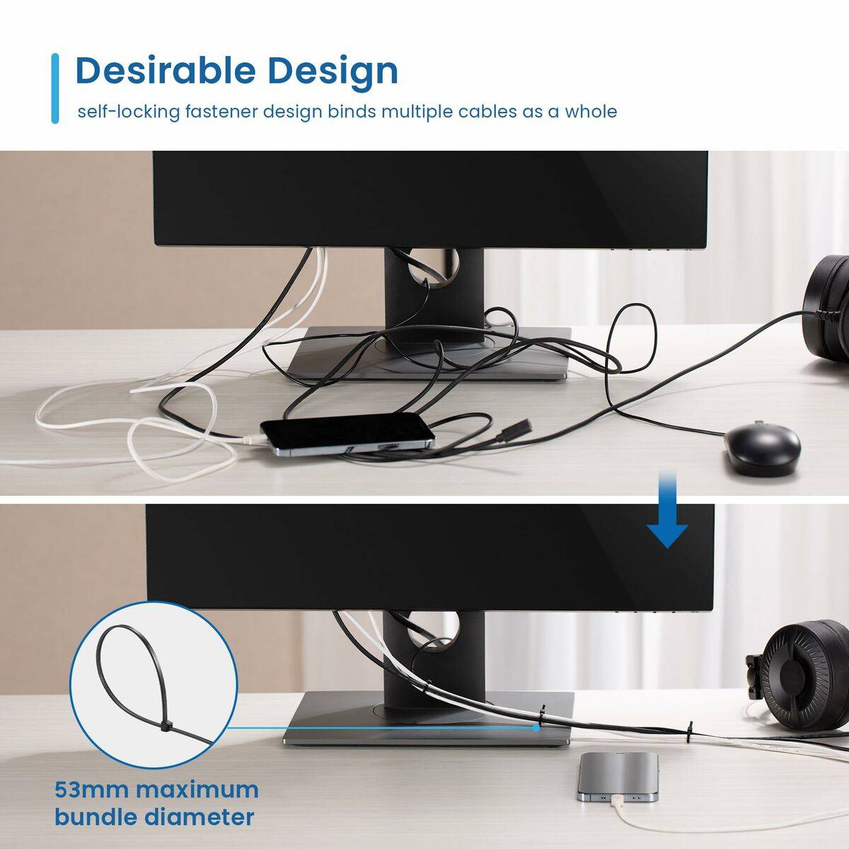 Bridas para cables Ewent EW1564 Negro 100 Piezas (100 Unidades)