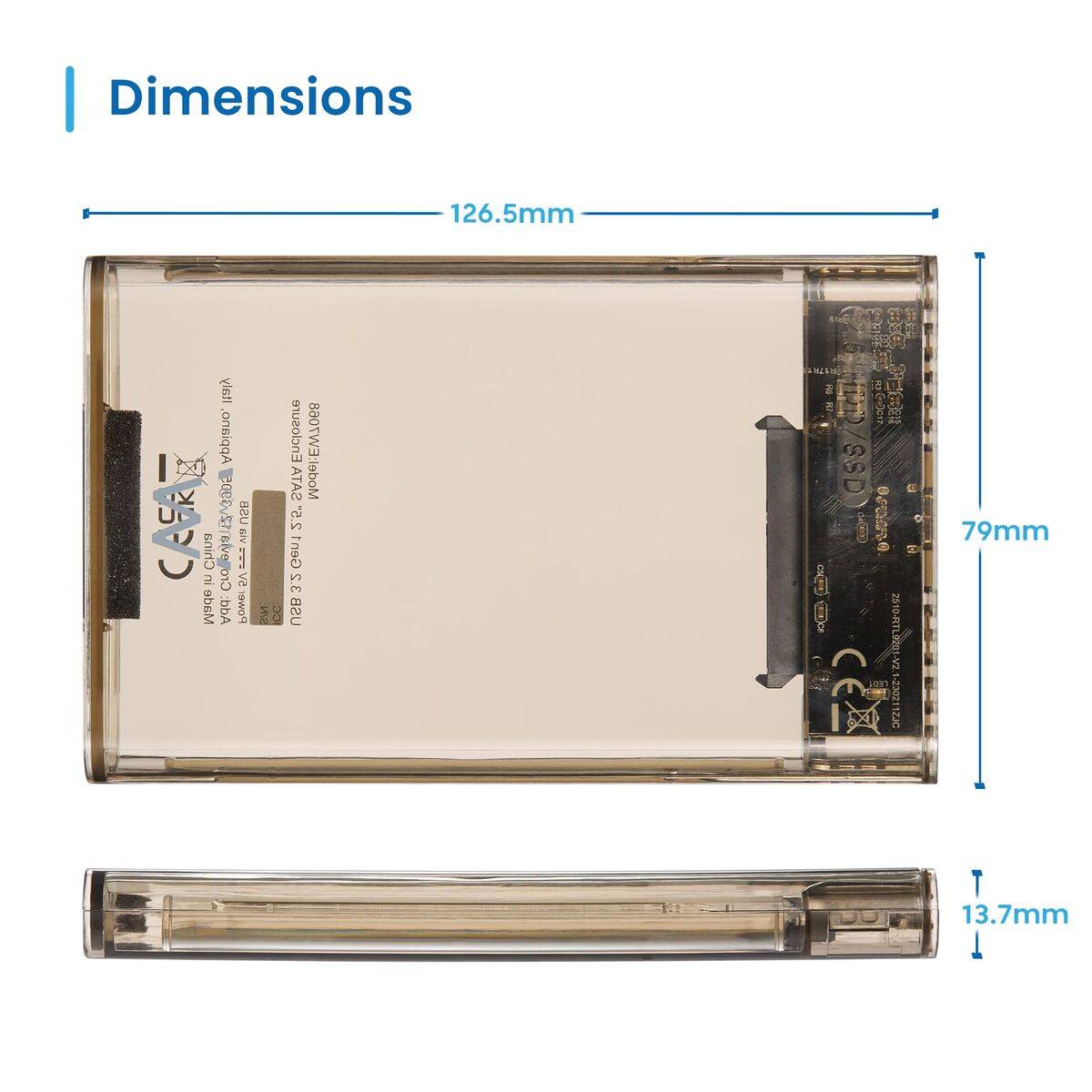 Disco Duro Externo Ewent ew7068 Transparente 2,5"