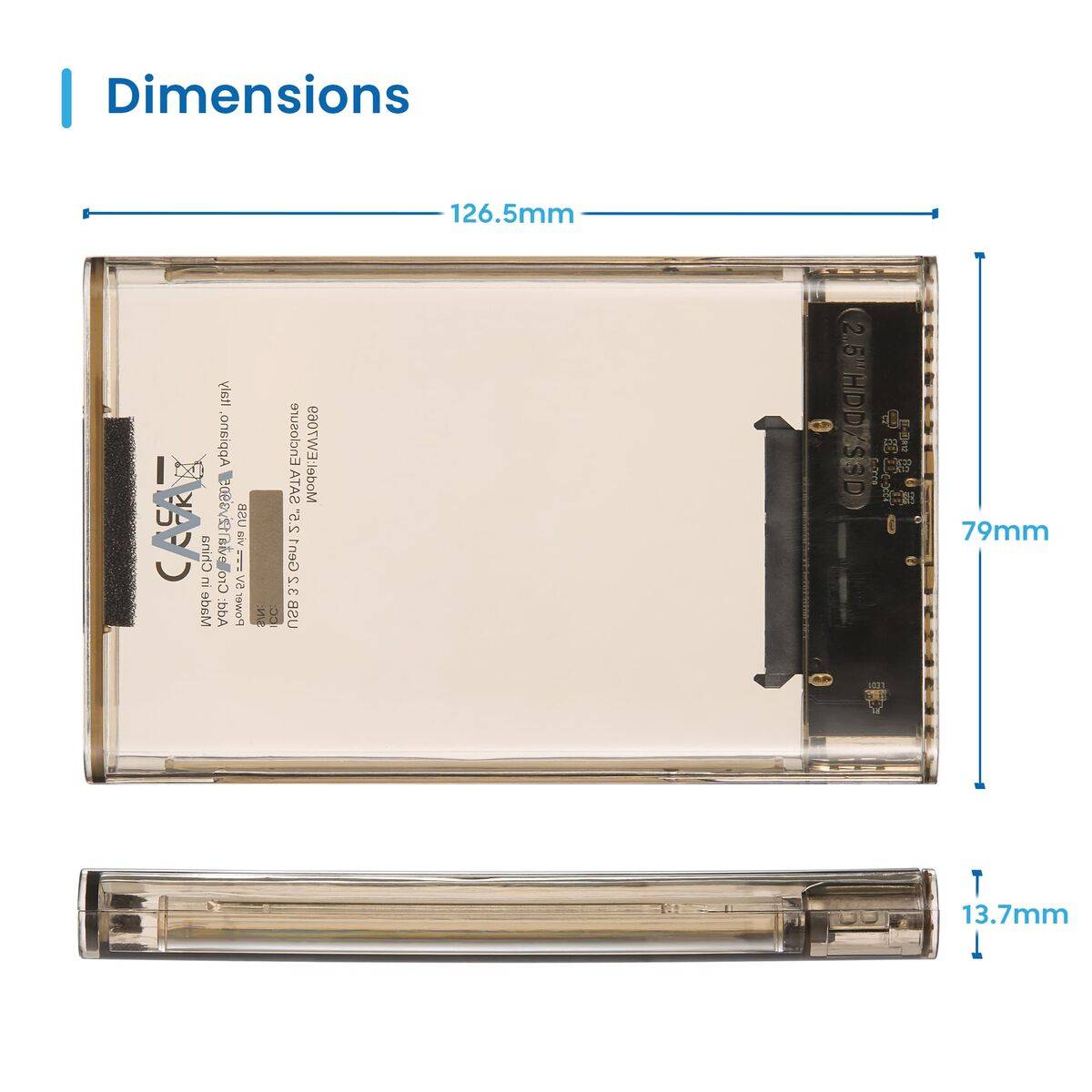 Disco Duro Externo Ewent EW7069 Transparente 2,5"