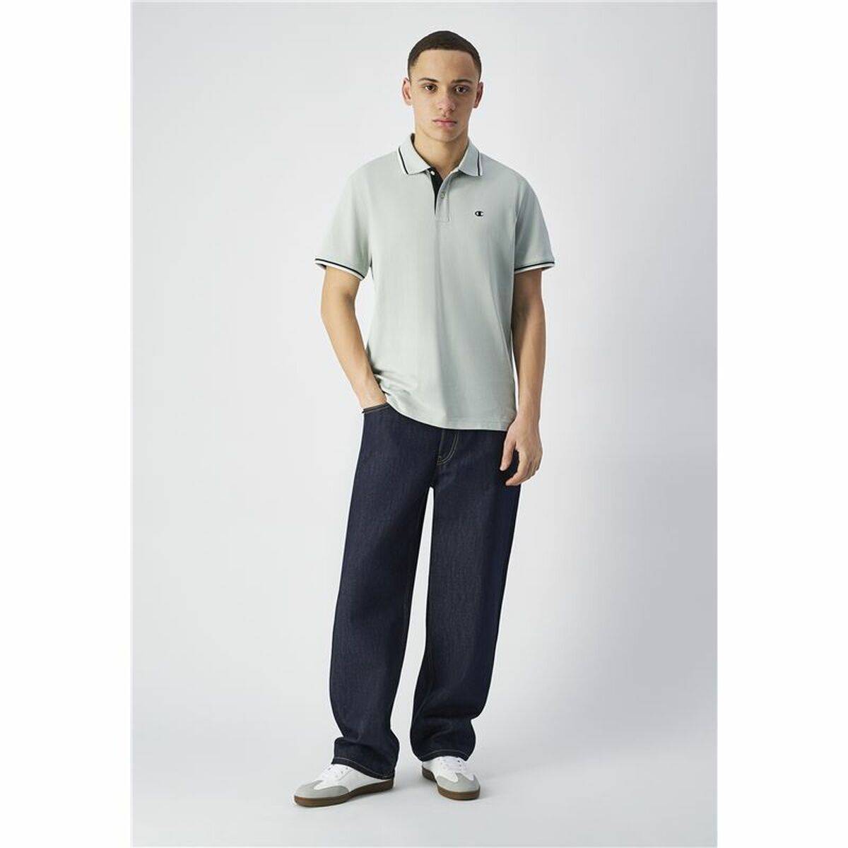 Polo de Manga Corta Hombre Champion Blanco