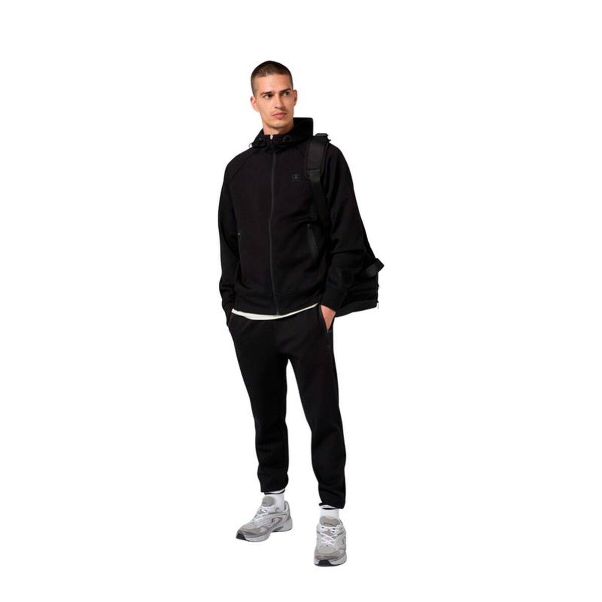 Sudadera con Capucha Hombre Champion C-Tech Negro