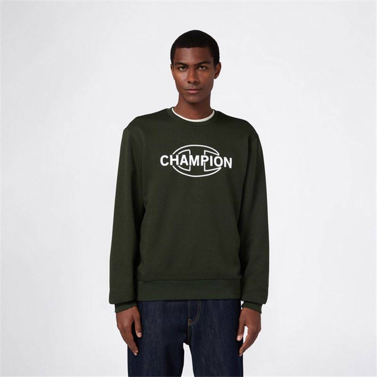 Sudadera sin Capucha Hombre Champion Graphic Shop Verde oscuro Verde militar