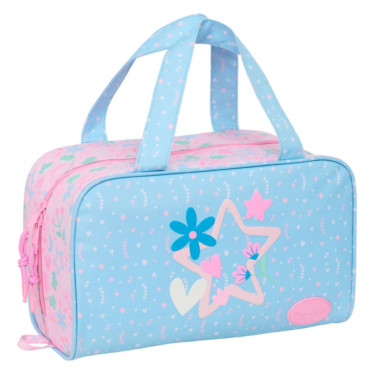 Neceser de Viaje BlackFit8 Smile Rosa Azul claro 31 x 14 x 19 cm