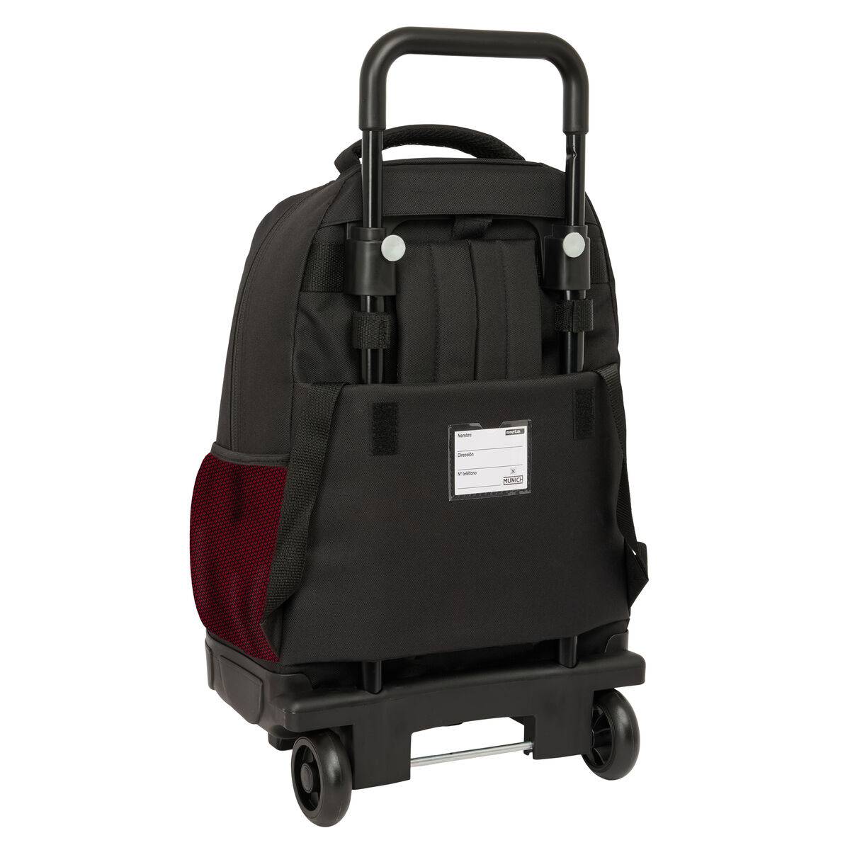Mochila Escolar con Ruedas Munich Vulcan Negro 33 x 45 x 22 cm