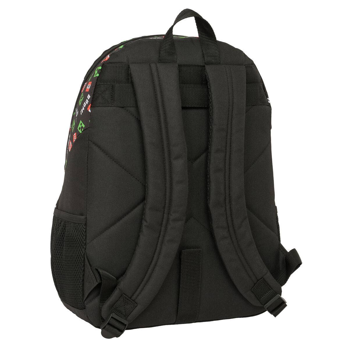Mochila Escolar Minecraft Negro 32 x 44 x 16 cm