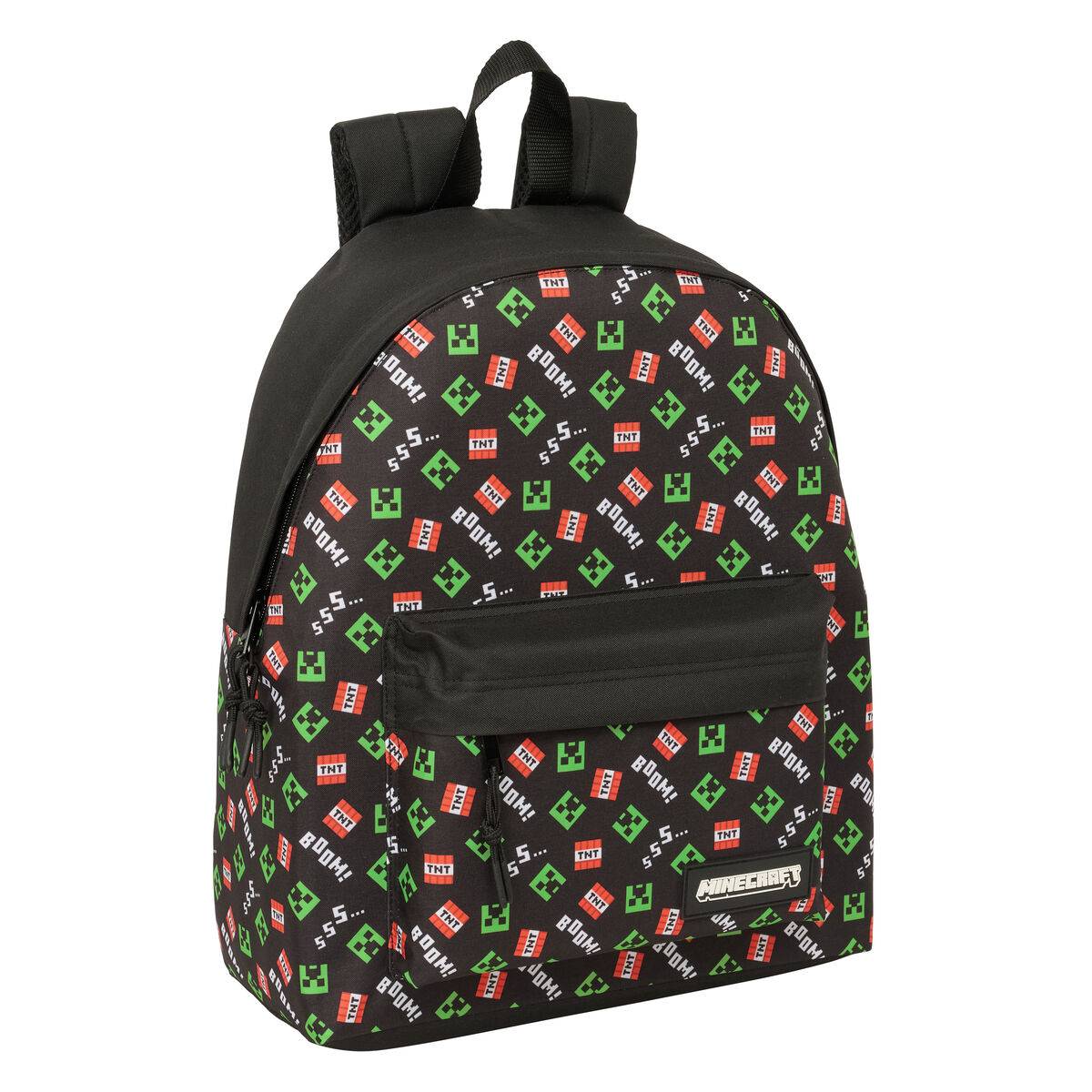 Mochila Escolar Minecraft Negro 33 x 42 x 15 cm