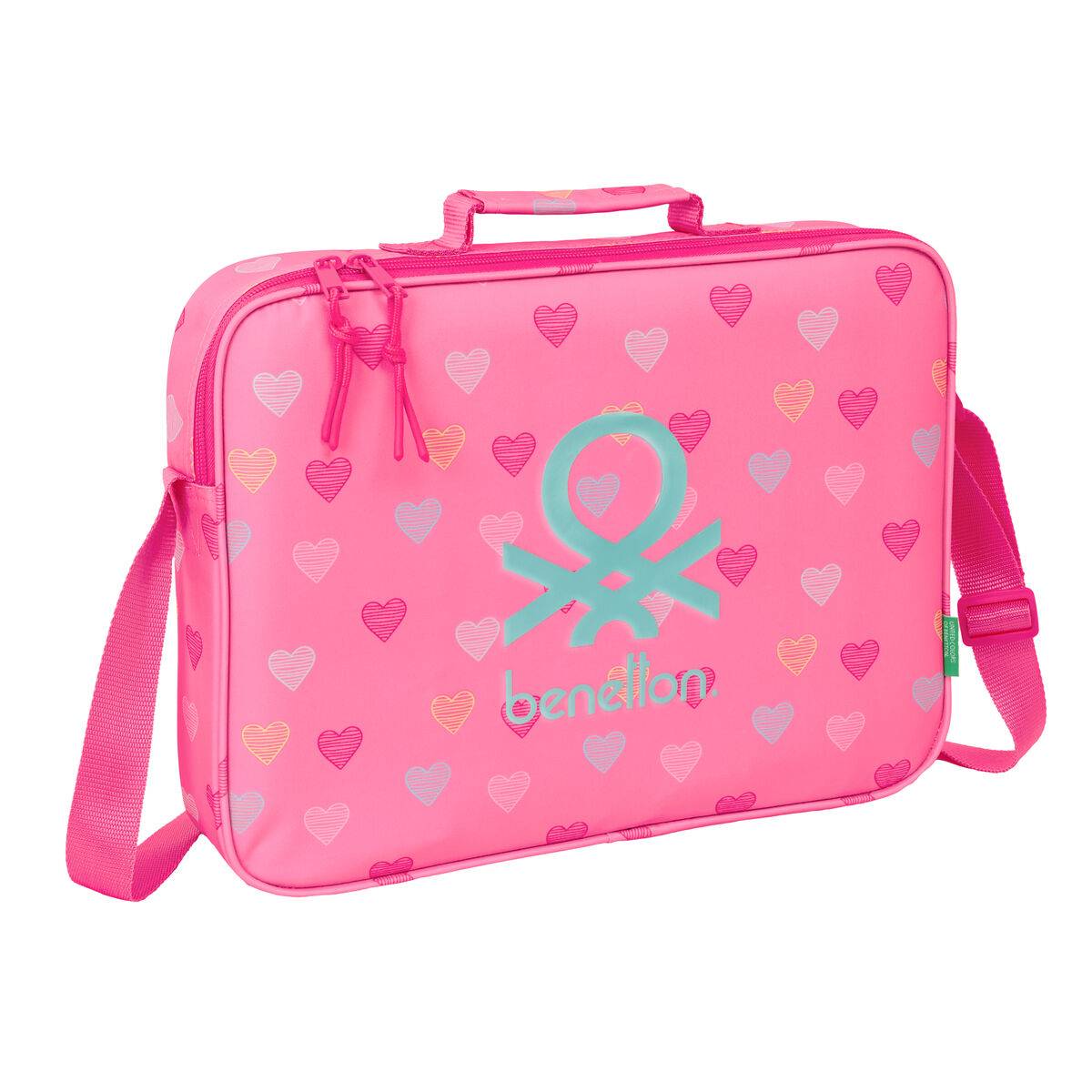 Mochila Escolar Benetton Heart Rosa 38 x 28 x 6 cm