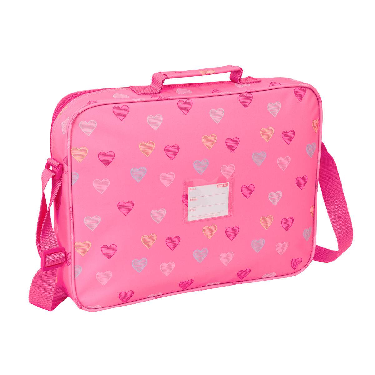 Mochila Escolar Benetton Heart Rosa 38 x 28 x 6 cm