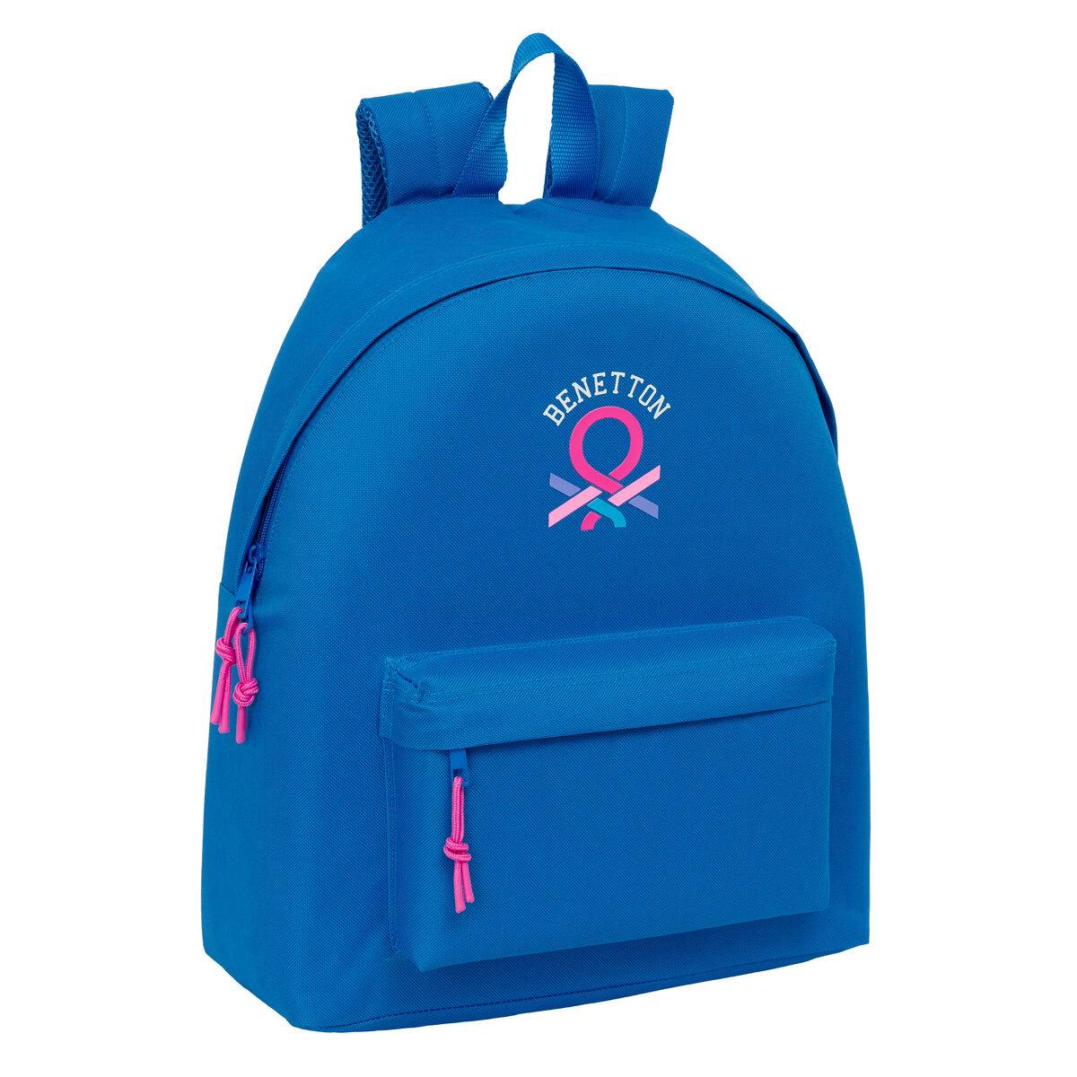 Mochila Escolar Benetton Azulina Azul 33 x 42 x 15 cm