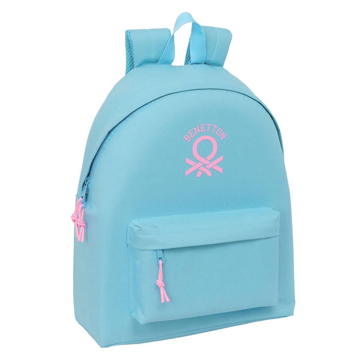Mochila Escolar Benetton Celeste Celeste 33 x 42 x 15 cm