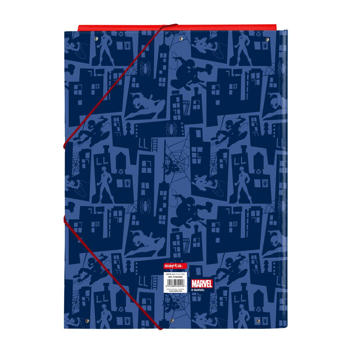 Carpeta de anillas Spider-Man Azul A4 26 x 33.5 x 2.5 cm
