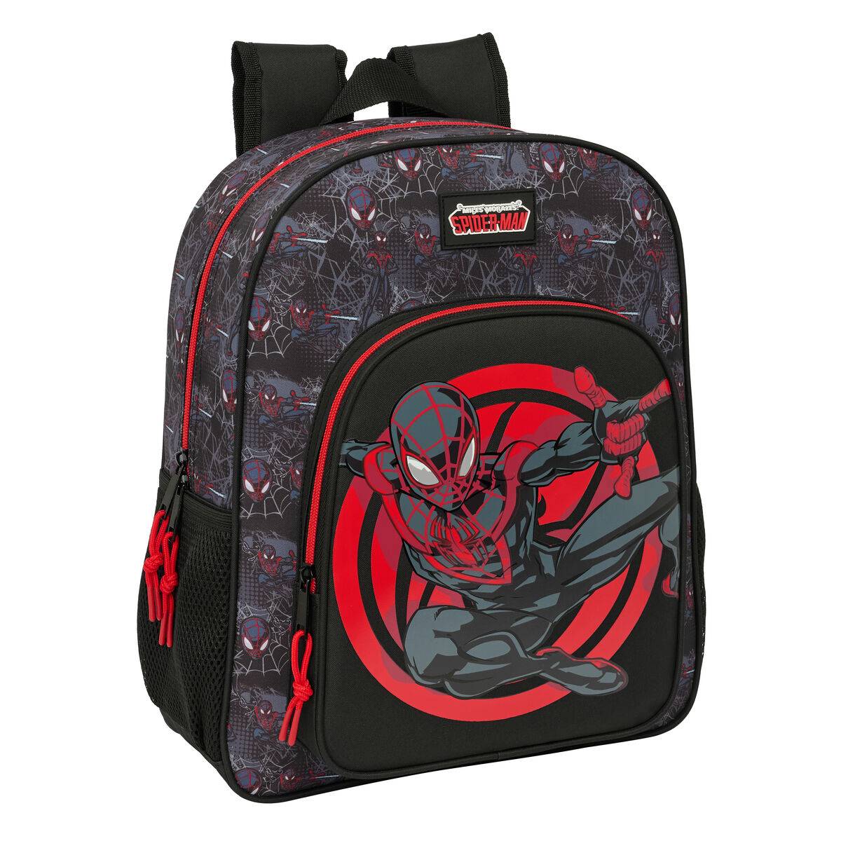 Mochila Escolar Spider-Man Negro 32 x 38 x 12 cm