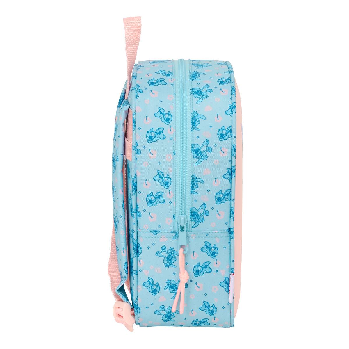 Mochila Escolar Lilo & Stitch Ohana Rosa Azul claro 22 x 27 x 10 cm