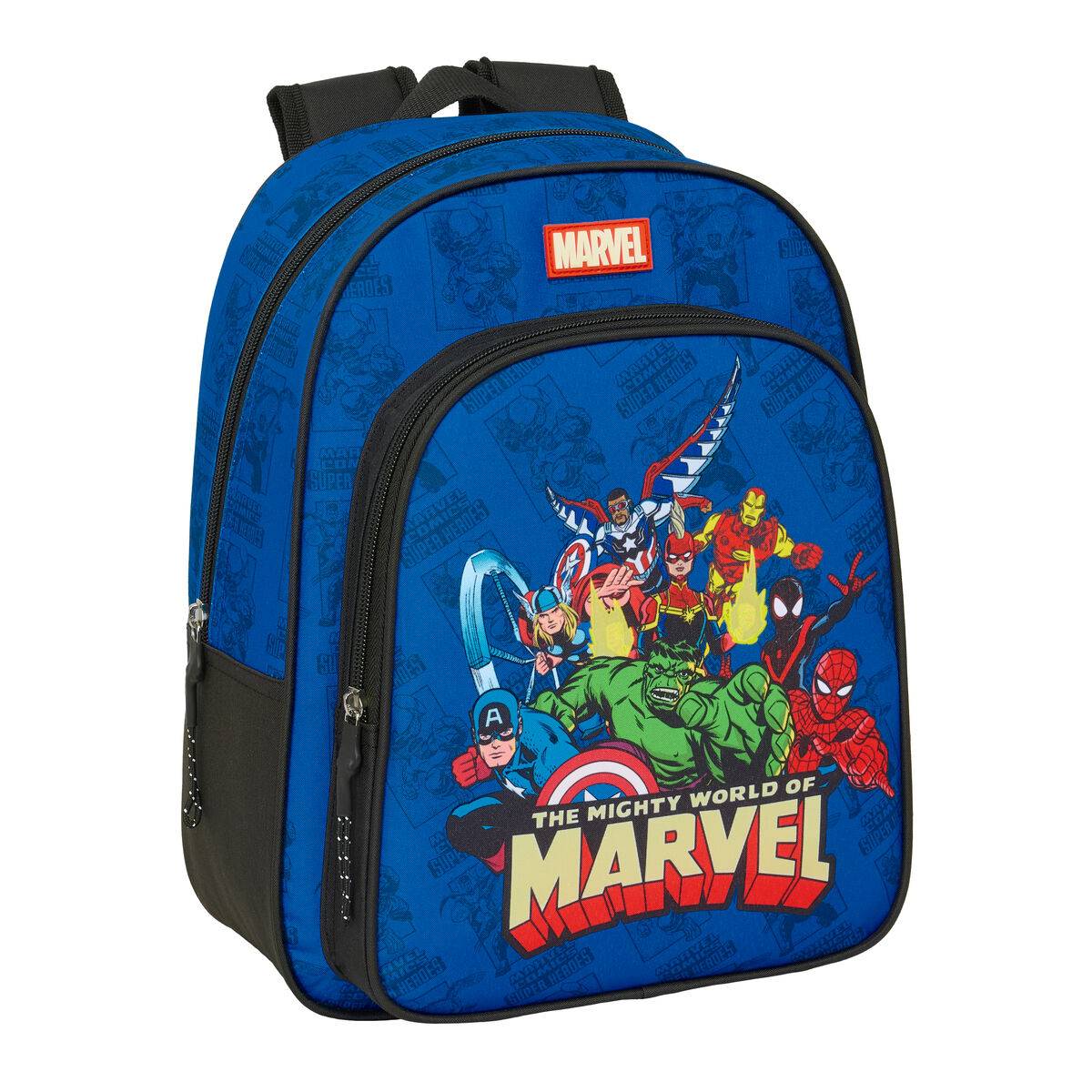 Mochila Escolar The Avengers Azul Negro 27 x 33 x 10 cm