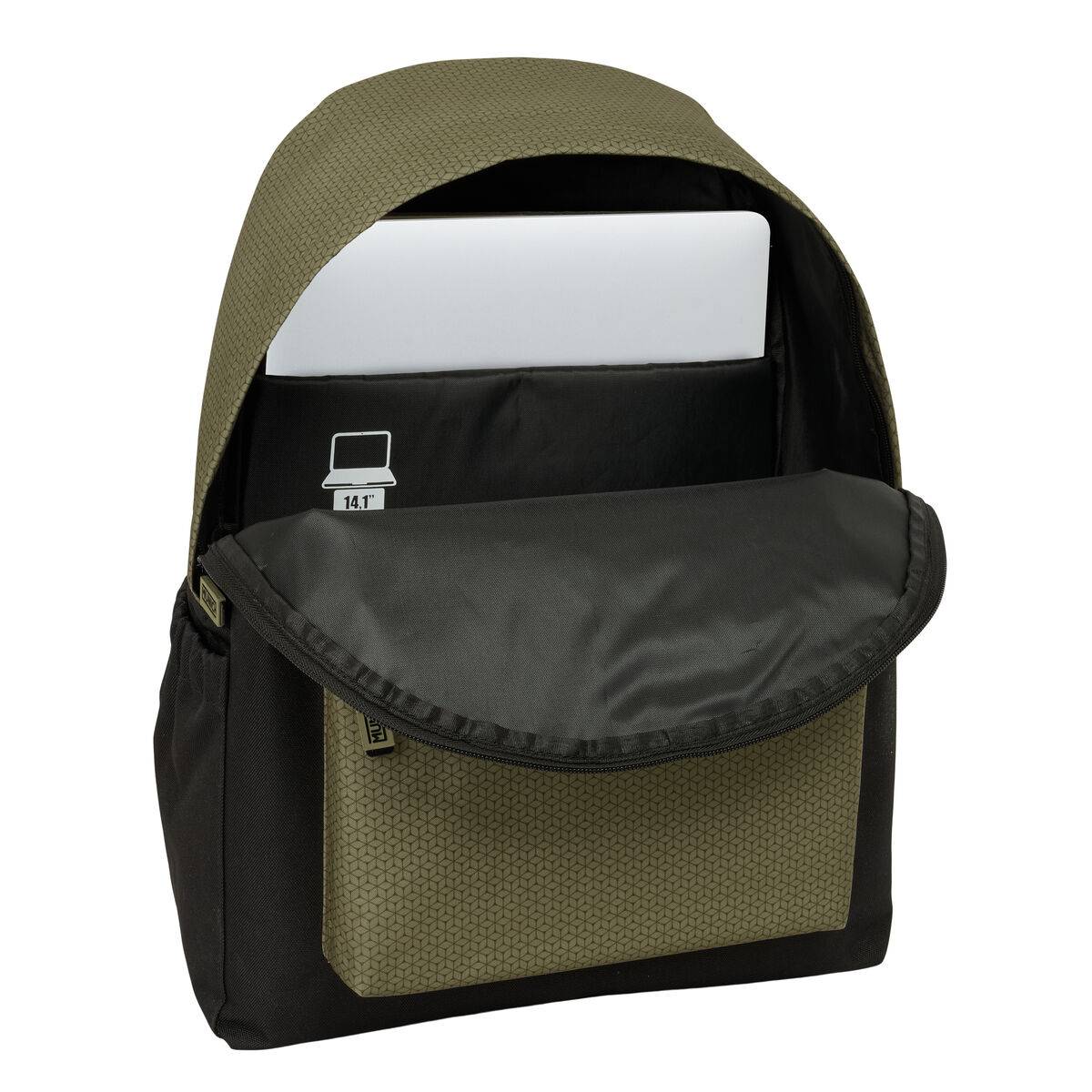 Mochila Escolar Munich West Negro Verde 31 x 43 x 13 cm