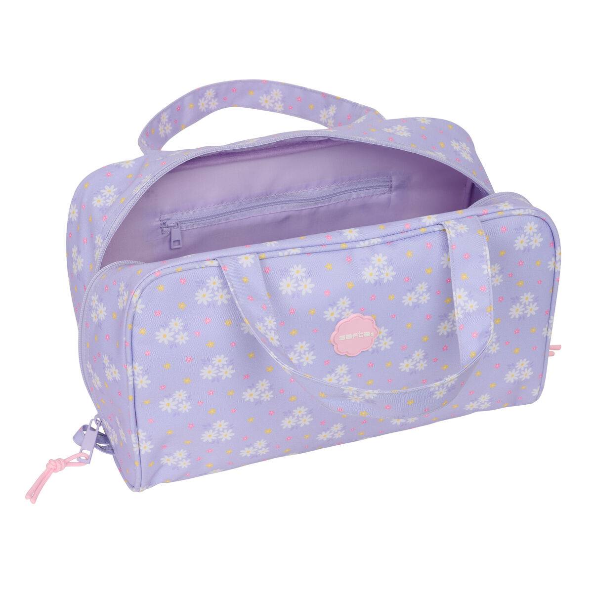 Neceser de Viaje Safta Bouquet Rosa Lila 31 x 14 x 19 cm