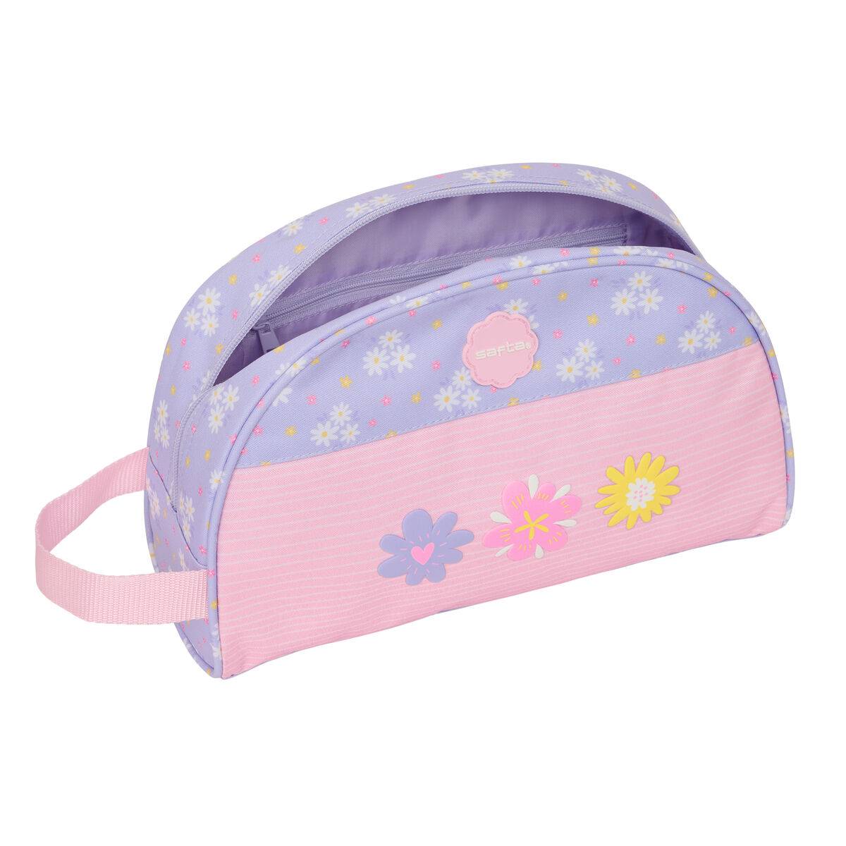 Neceser de Viaje Safta Bouquet Rosa Lila 28 x 18 x 10 cm