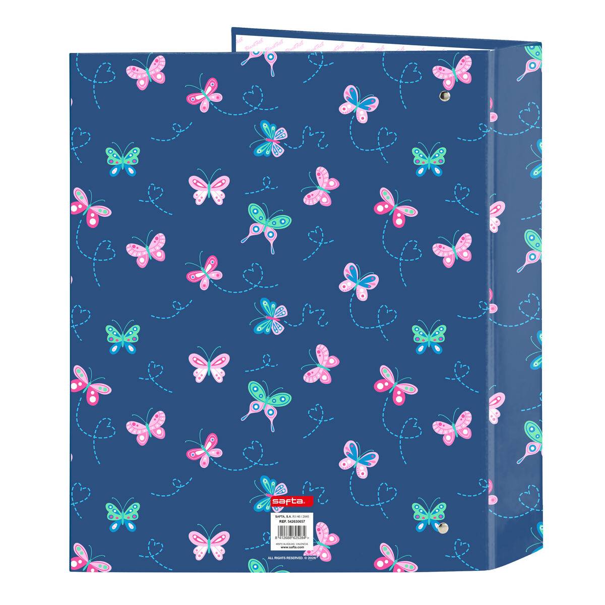 Carpeta de anillas BlackFit8 Mariposas Multicolor A4 27 x 33 x 6 cm