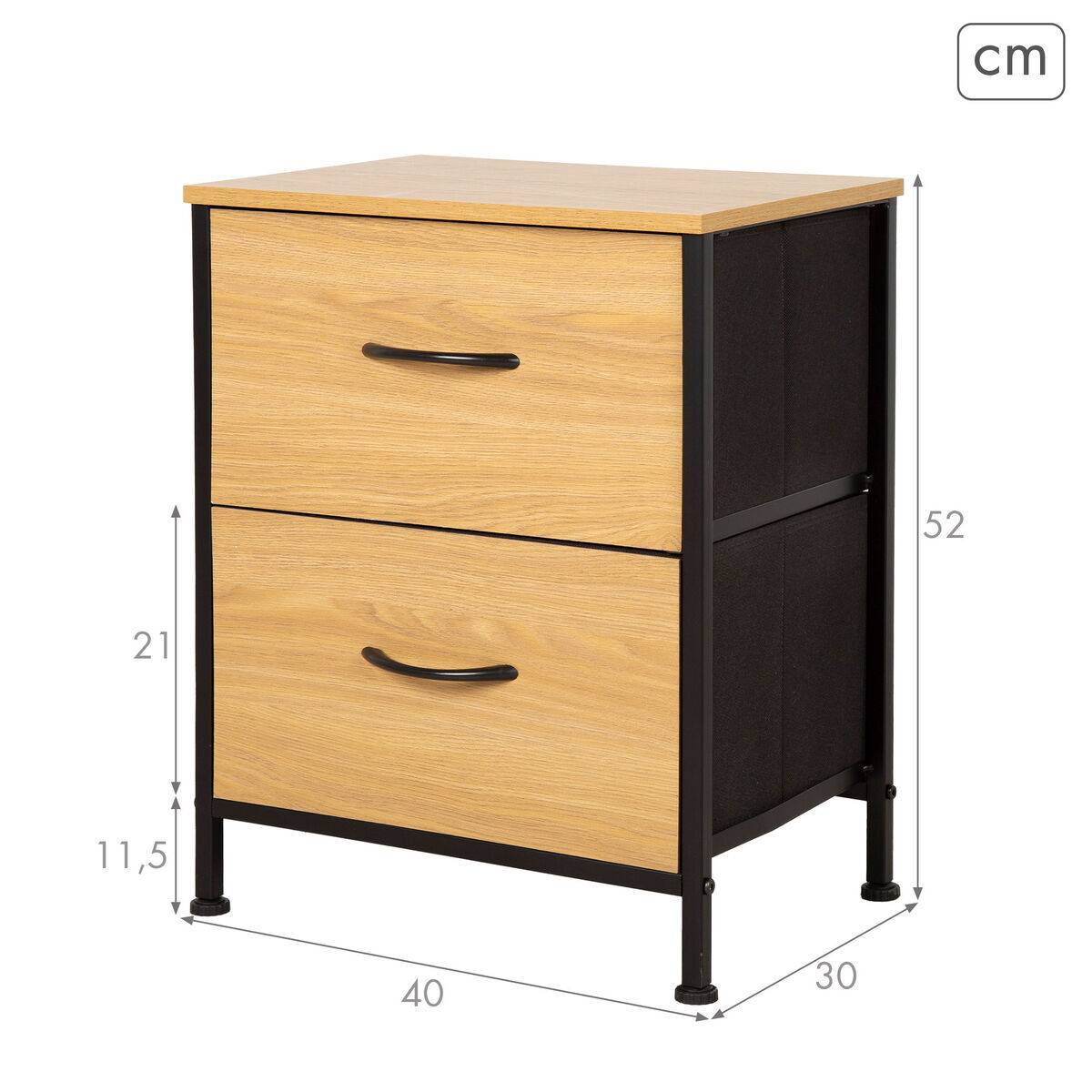 Mesita de Noche Max Home Negro 40 x 52 x 30 cm
