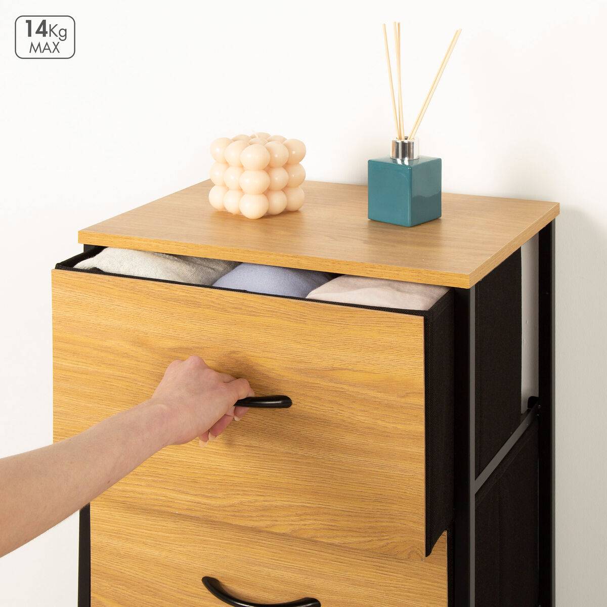 Cajonera Max Home Negro Moderno 40 X 75 X 30 CM