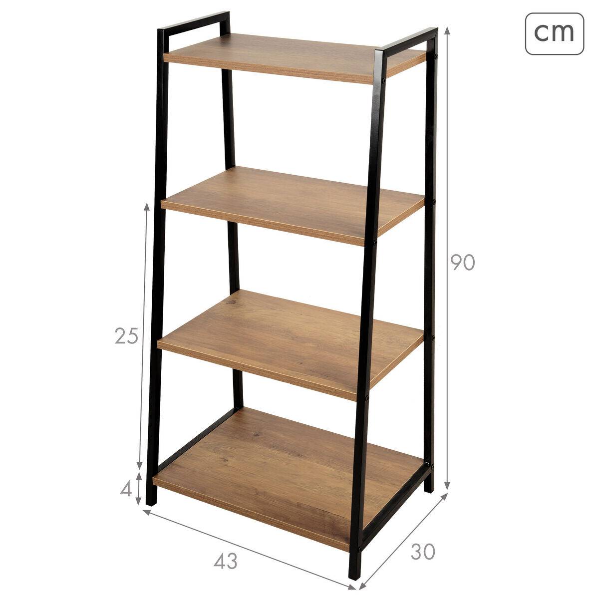 Estantería Max Home Hierro Madera MDF 4 Estantes 43 X 90 X 30 CM