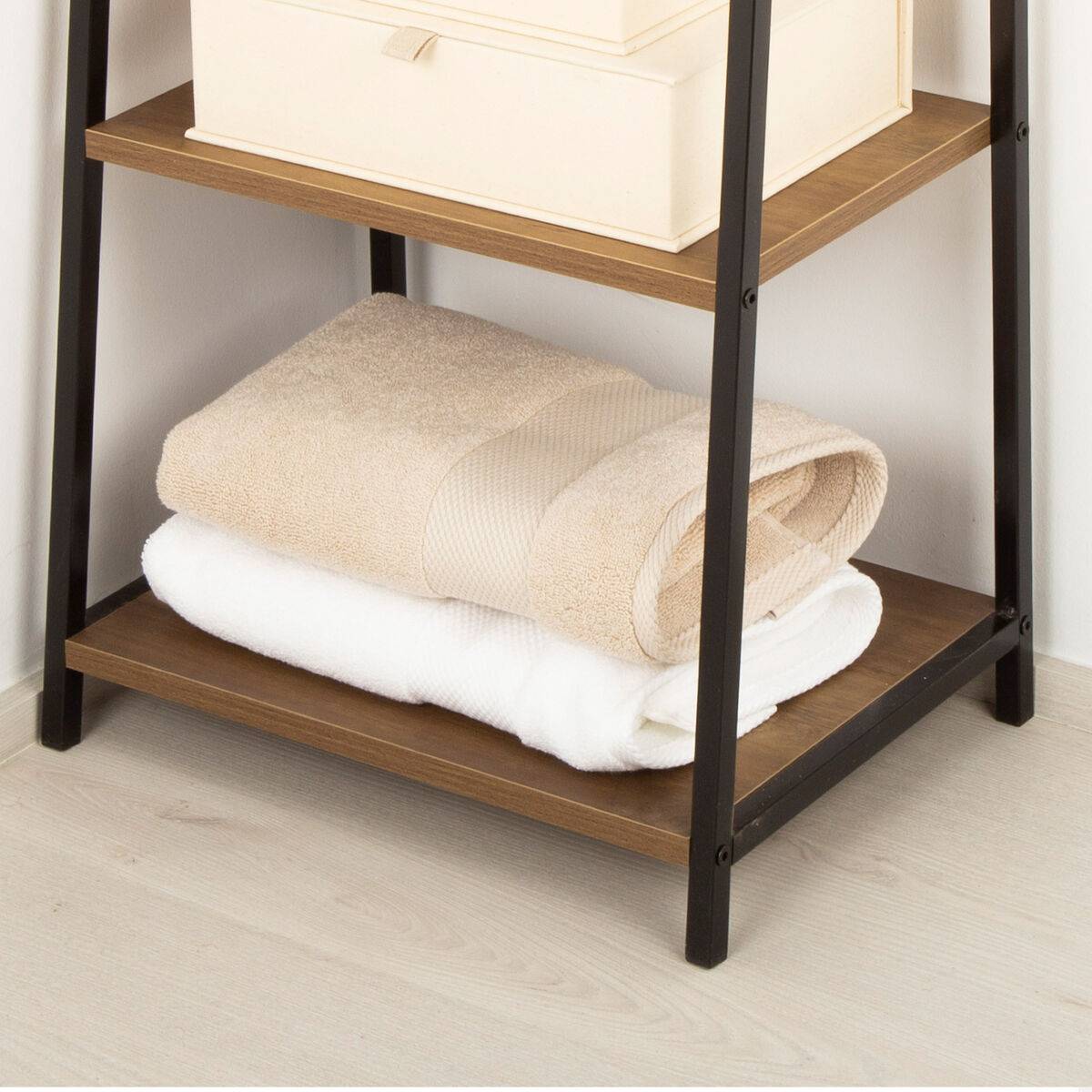 Estantería Max Home Hierro Madera MDF 4 Estantes 43 X 90 X 30 CM