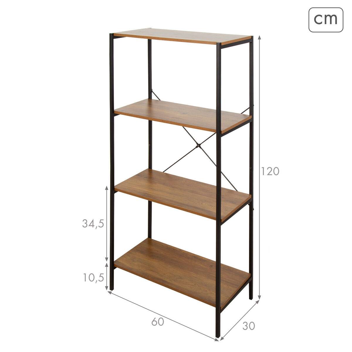 Estantería Max Home Hierro Madera MDF 4 Estantes 60 X 120 X 30 CM