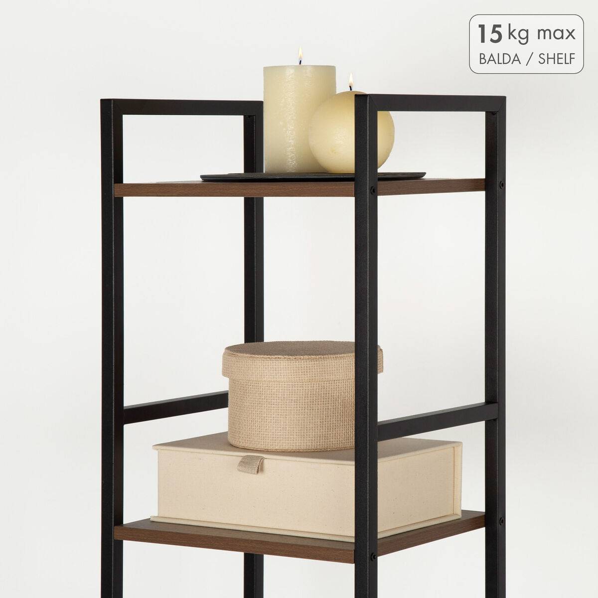 Estantería Max Home Hierro Madera MDF 5 Estantes 30 X 144 X 24 CM
