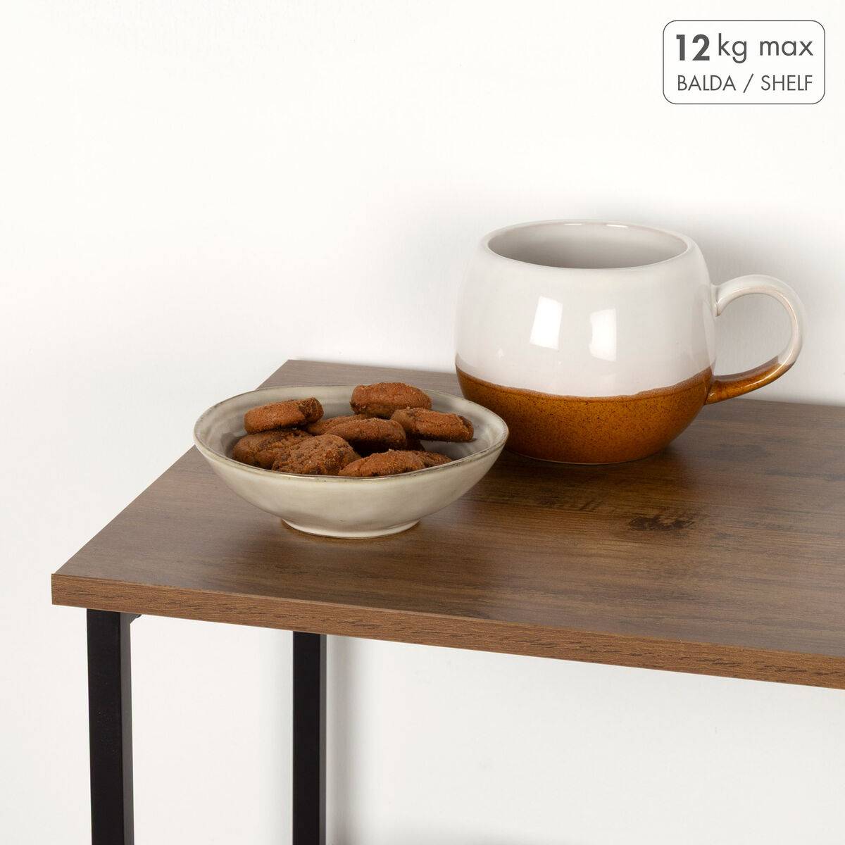 Estantería Max Home Hierro Madera MDF 3 Estantes 48 X 62 X 30 CM