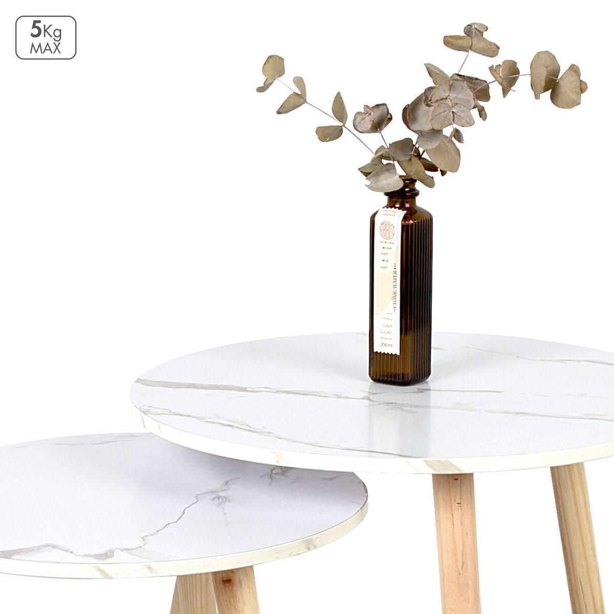 Juego de 2 mesas Max Home Blanco 48 x 45 x 48 cm