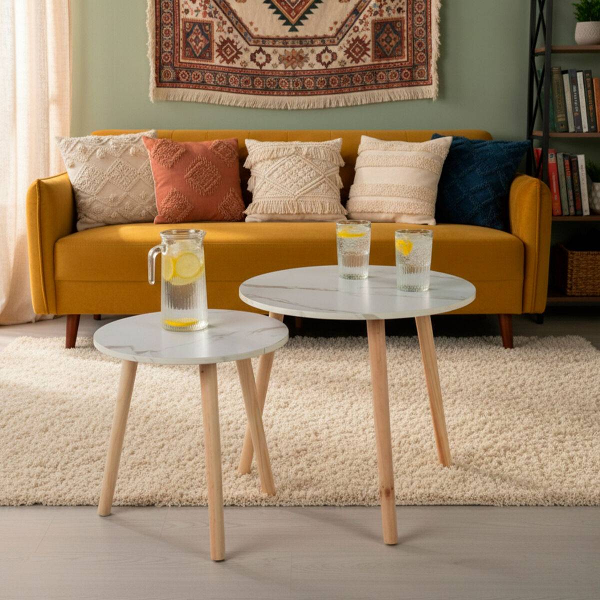 Juego de 2 mesas Max Home Blanco 48 x 45 x 48 cm