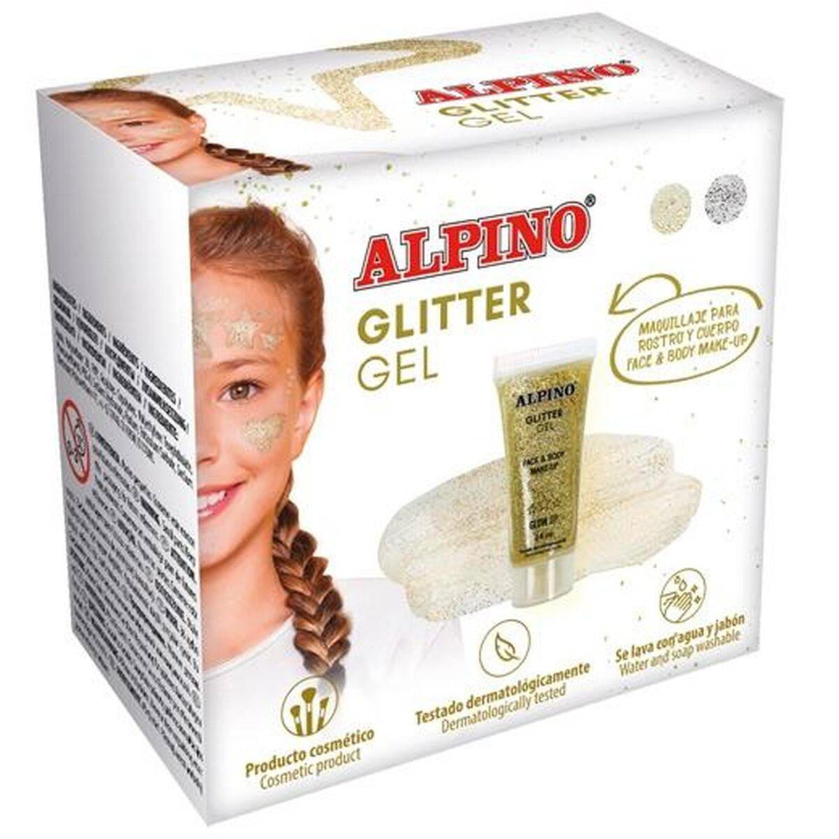 Set de Maquillaje Infantil Alpino Glitter GEl Dorado (6 Unidades)