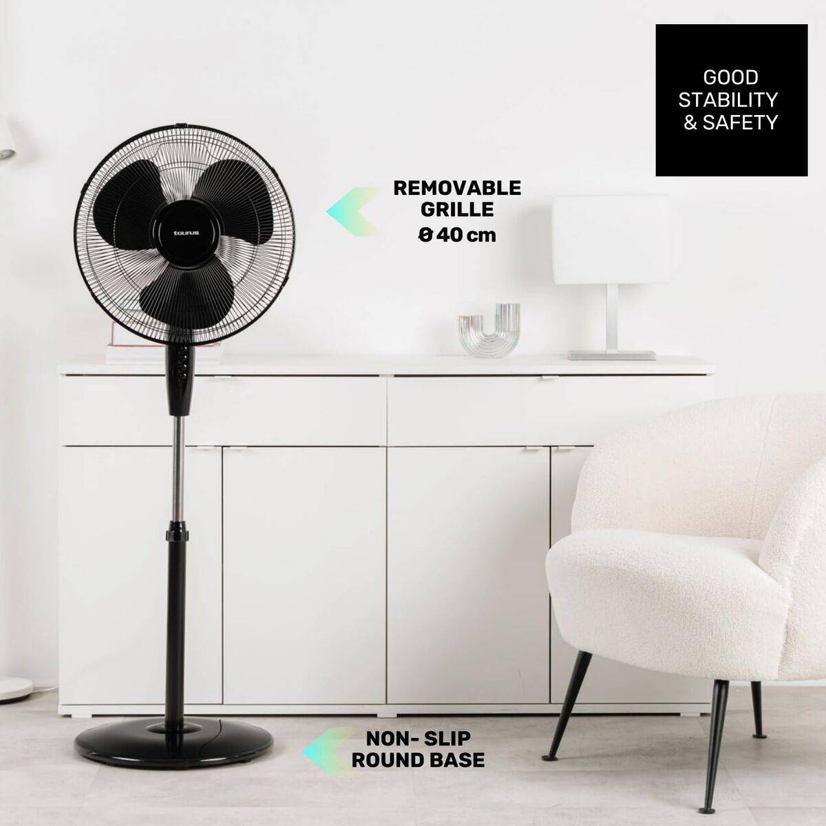 Ventilador de Pie Taurus 944689000 Negro