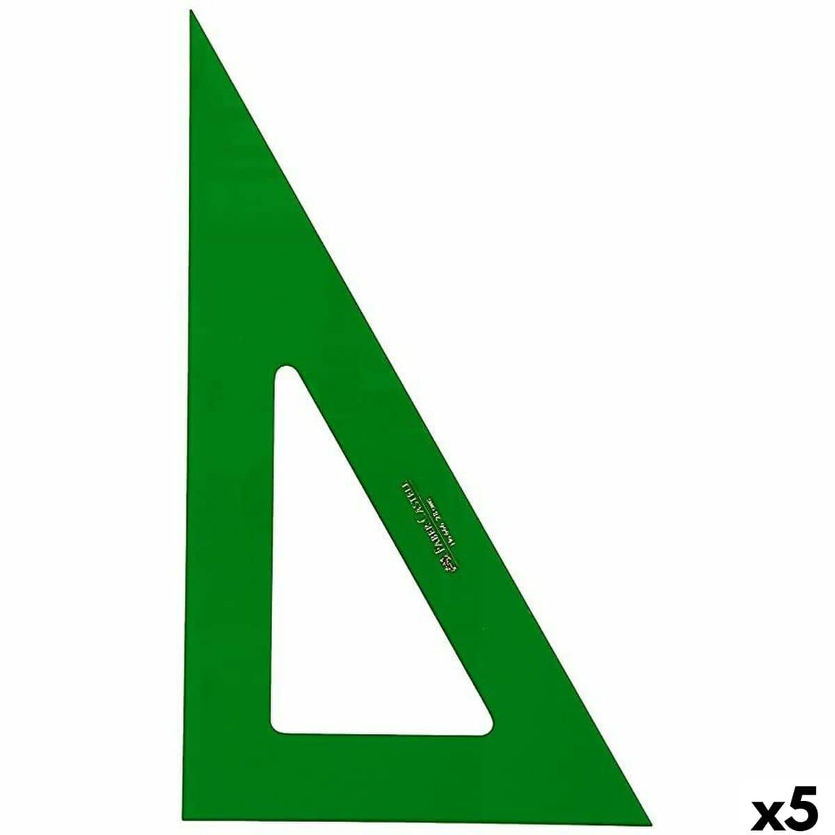 Cartabón Faber-Castell Verde 12 cm (5 Unidades)