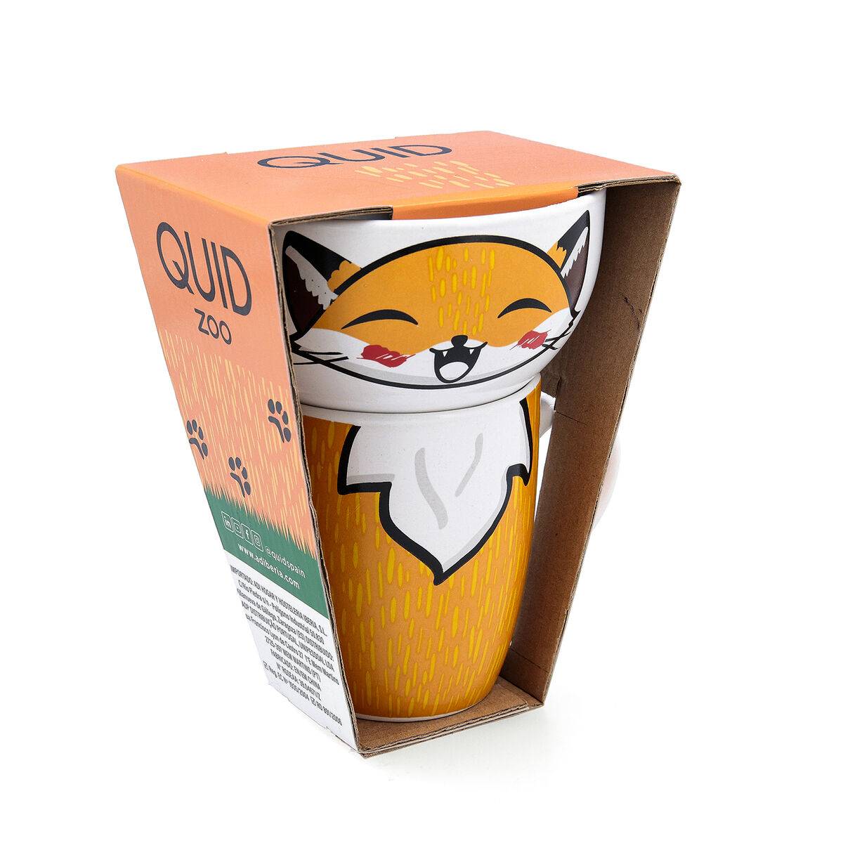 Juego de Tazas Quid Zoo Multicolor Cerámica Zorro