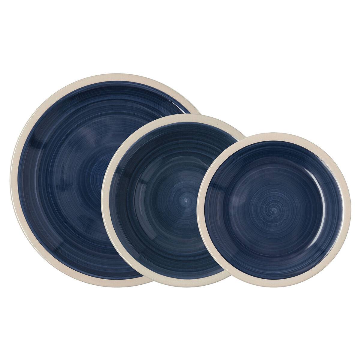 Vajilla Quid Baltic Azul Cerámica 18 Piezas