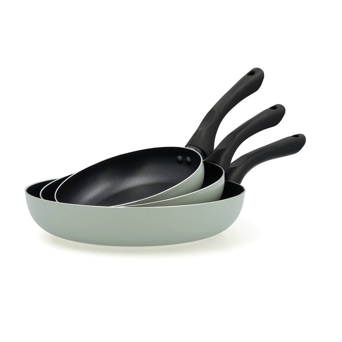 Set de Sartenes Quid Tropic Verde Metal 3 Piezas