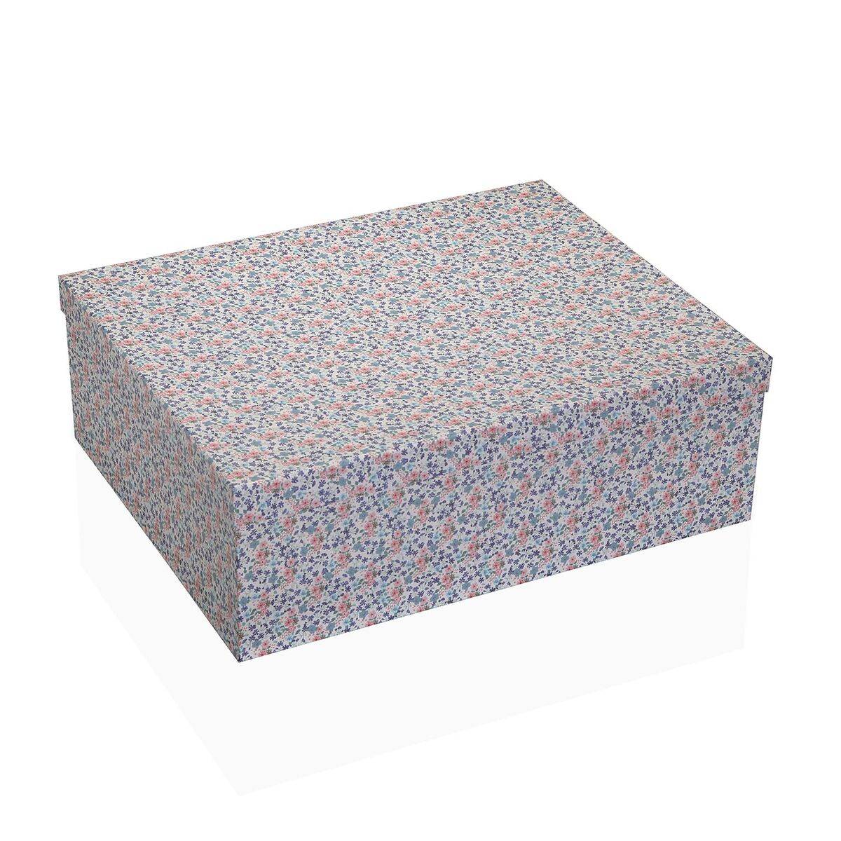 Juego de Cajas Decorativas Versa Rosa Cartón Flores (15 Piezas)