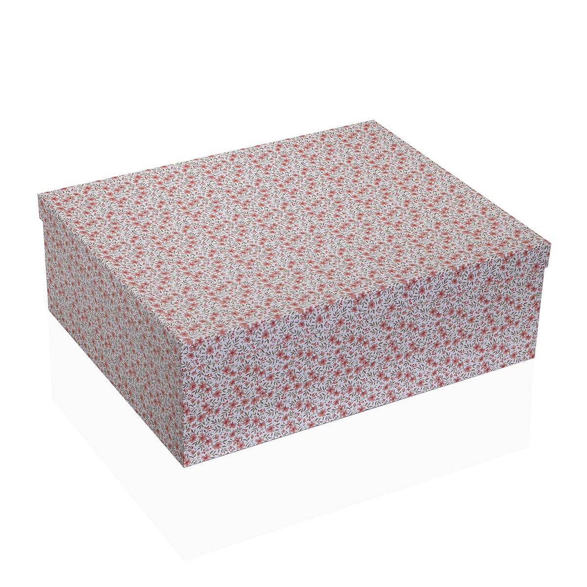 Juego de Cajas Decorativas Versa Rojo Cartón Rosas (15 Piezas)